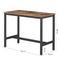 Masa de bar, Vasagle, 120 x 60 x 90 cm, fier/PAL, maro rustic