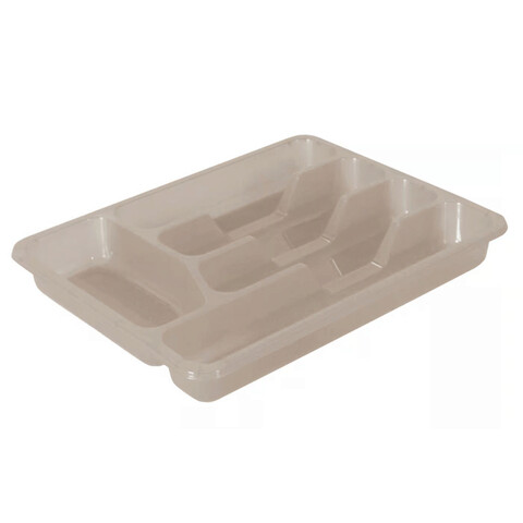 Suport organizare tacamuri Sola, Domotti, 33.3x26.2x4.5 cm, plastic, bej deschis