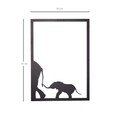 Decoratiune de perete, Elephant Family, Metal, Dimensiune: 45 x 65 cm, Negru