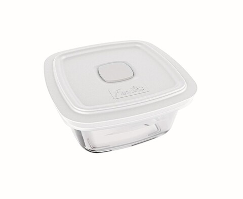 Cutie alimentara cu capac ermetic, Marinex, 1 L, plastic (PP), sticla termorezistenta, alb