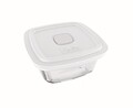 Cutie alimentara cu capac ermetic, Marinex, 1 L, plastic (PP), sticla termorezistenta, alb