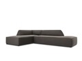 Coltar stanga 4 locuri, Ruby, Micadoni Home, BL, fara cotiera, 273x180x69 cm, catifea, gri inchis