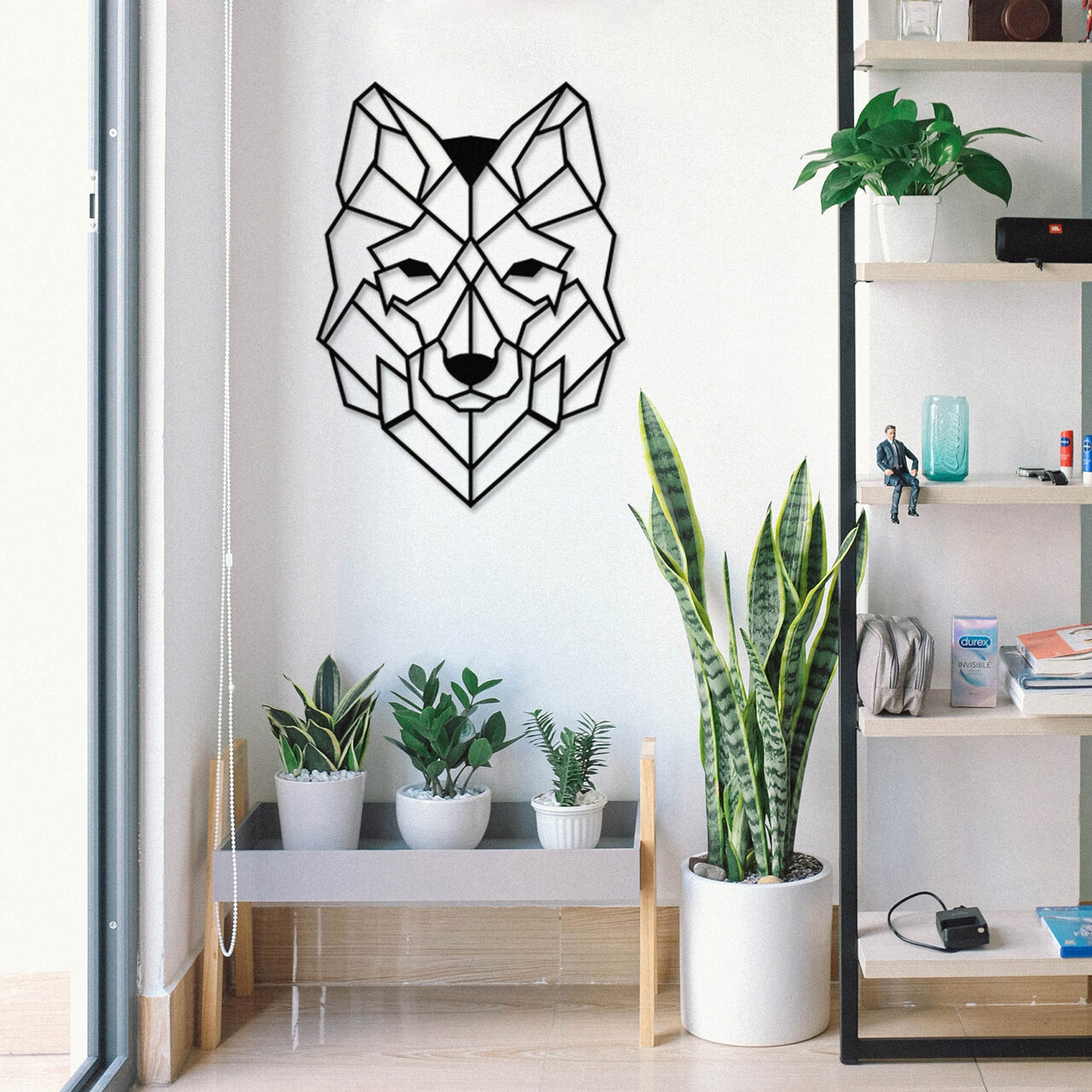 Decoratiune de perete, Wolf2 Metal Decor, metal, 41 x 57 cm, negru - 2 | YEO