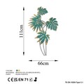 Decoratiune de perete, Monstera, Metal, Dimensiune: 66 x 111 cm, Turcoaz / Galben