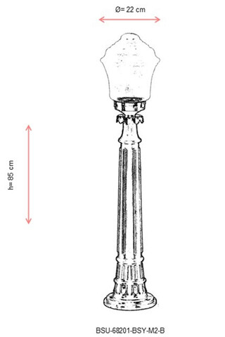 Lampadar de exterior, Avonni, 685AVN1323, Plastic ABS, Negru