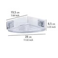 Polita de colt pentru baie, Wenko, Quadro Vacuum-Loc®, 28 x 8.5 x 19.5 cm, inox/plastic