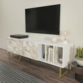 Comoda TV, Zena Home, Linossa, 150x50.5x35 cm, PAL, Alb