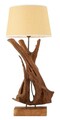 Lampa de masa Teak, Mauro Ferretti, 1 x E27, 40W, 35x80 cm, tec reciclat, lucrat manual, model unicat, maro