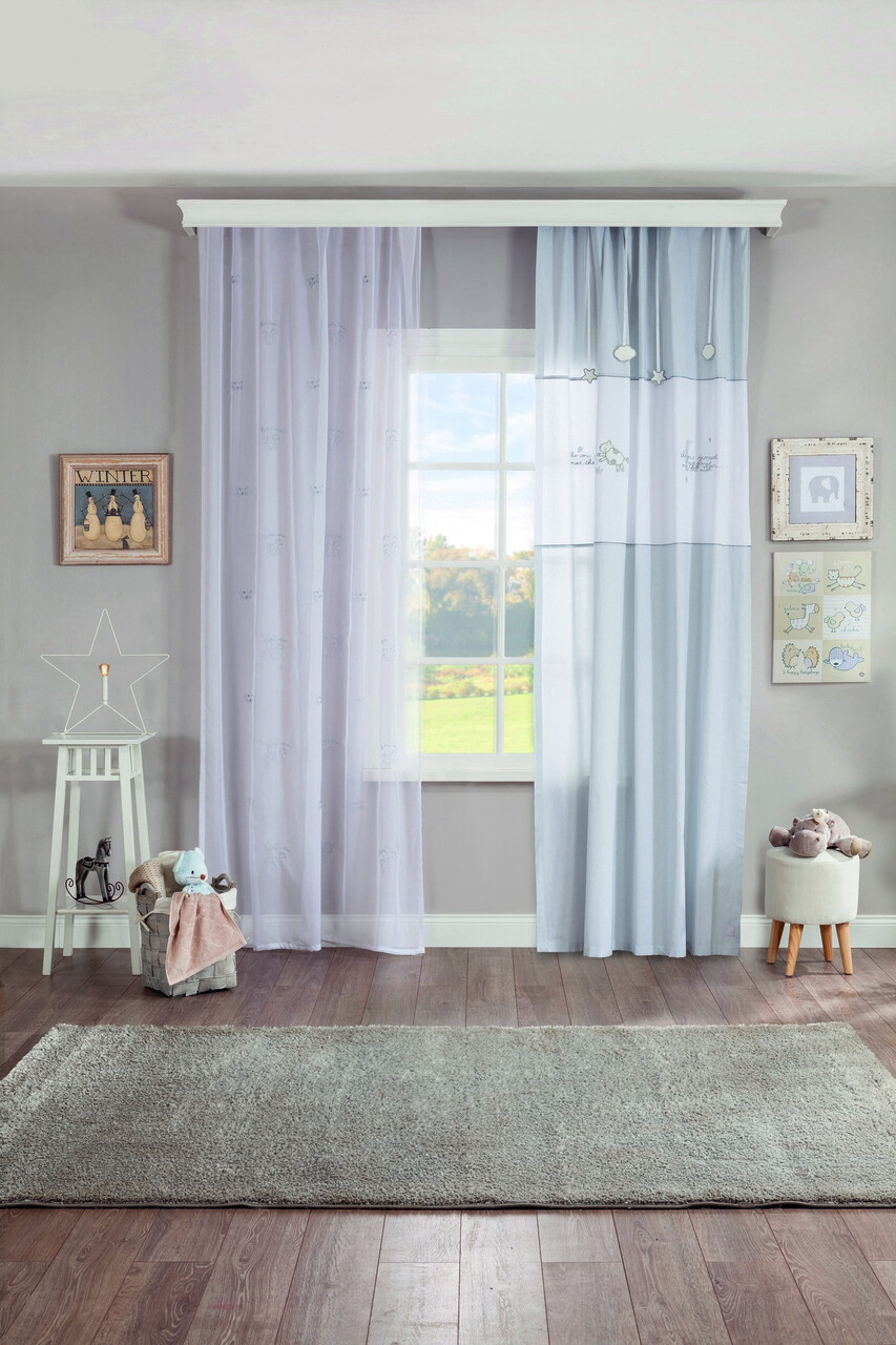 Perdea, Baby Cotton Curtain (140 x 260), Çilek, Poliester