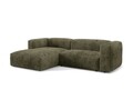 Coltar modular stanga 2 locuri, Martina-212, Micadoni Home, 283x176x75 cm, velur, verde muschi