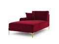 Sezlong living stanga, Madara, Mazzini Sofas, gold legs, 102x182x90 cm, catifea, rosu vin