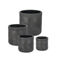 Set ghivece pentru exterior 4 piese Rigo, Bizzotto, Ø43 x 43 cm, fibre de lut, antracit