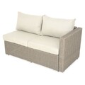 Set mobilier pentru gradina/terasa, Casaboa, coltar + masa, aluminiu/fibre sintetice, natur/crem