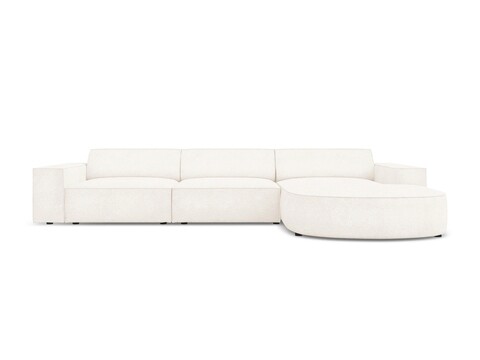 Coltar dreapta 4 locuri, Jodie, Micadoni Home, BL, forma rotunjita, 284x166x70 cm, poliester Boucle, bej