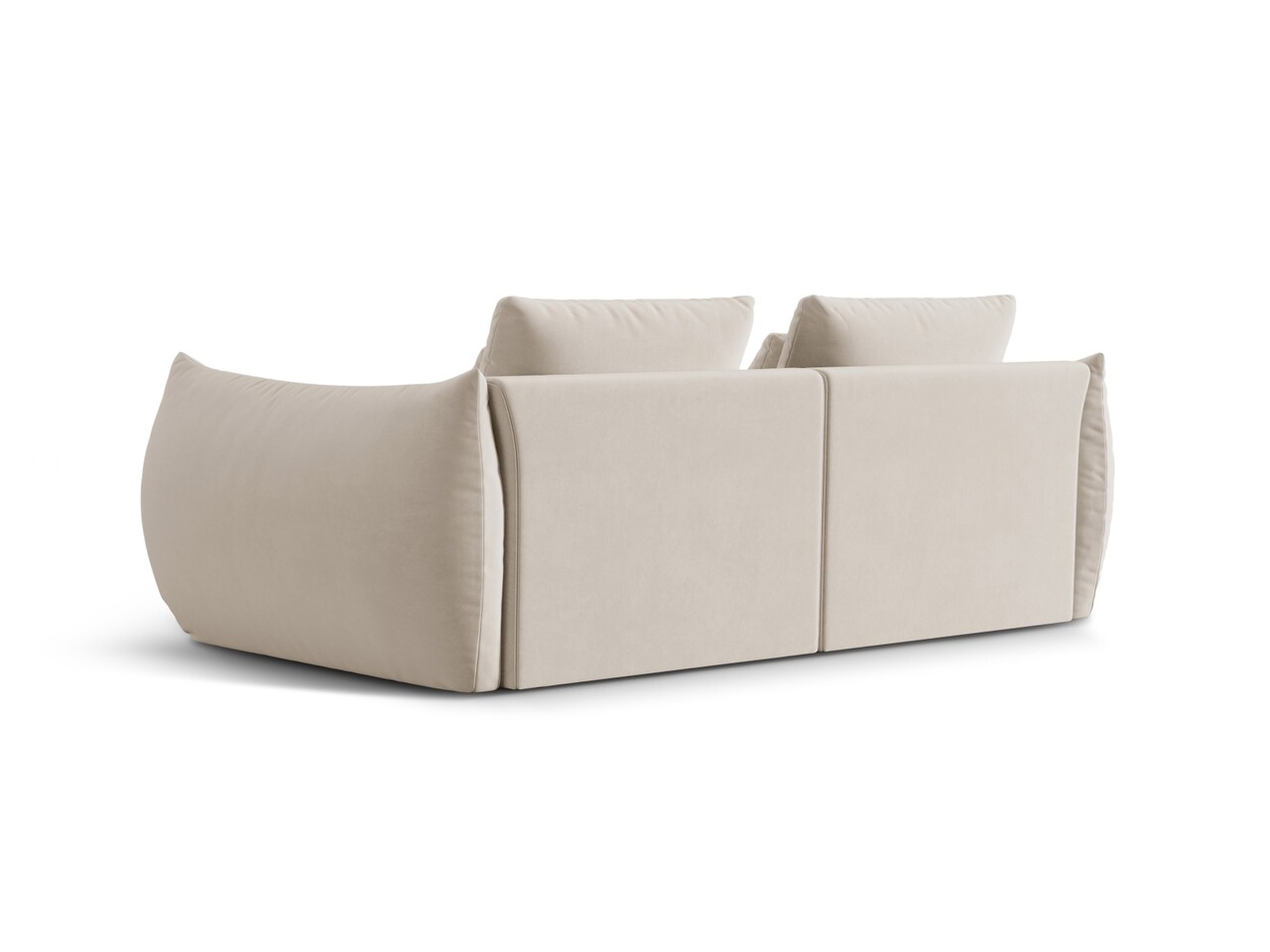 Canapea modulara 3 locuri, Bloom-184, Micadoni Home, 232x106x95 cm, catifea, ecru - 1 | YEO