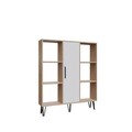 Corp biblioteca, Zena Home, Peoria, 120x123.6x25 cm, PAL, Stejar / Alb