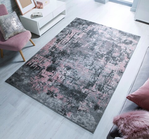 Covor Wonderlust, Flair Rugs, 200x290 cm, polipropilena, gri/roz