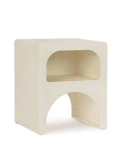 Noptiera Creamy, Bizzotto, 39.5x35x48.5 cm, MDF, alb