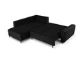 Coltar extensibil stanga 5 locuri, Moghan, Micadoni Home, BL, 243x194x88 cm, catifea, negru