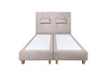 Pat matrimonial, Stockholm, Classic E, 180x200 cm, saltea tip Pocket, topper memory, Taupe