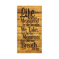 Decoratiune de perete, Life Is Not Measured By, Lemn, Dimensiune: 30 x 3 x 58 cm, Nuc / Negru