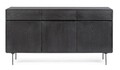 Bufet inferior Widald, Bizzotto, 160 x 40 x 85.5 cm, MDF/furnir din lemn de frasin, negru