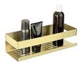 Etajera de colt pentru baie, Wenko, Turbo-Loc Genova Gold, 36 x 10.5 x 8 cm, inox, auriu