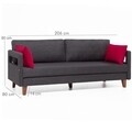 Canapea extensibila Comfort Sofa, Balcab Home, gri/visiniu