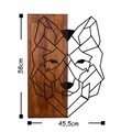 Decoratiune de perete, Wolf1, 50% lemn/50% metal, Dimensiune: 45,5 x 58 cm, Nuc / Negru