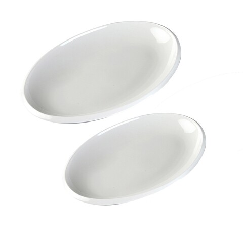 Set 2 platouri de servire Oval, Versa, 37x24 cm, portelan