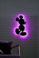 Decoratiune luminoasa LED, Mickey Mouse, MDF, 60 LED-uri, Roz