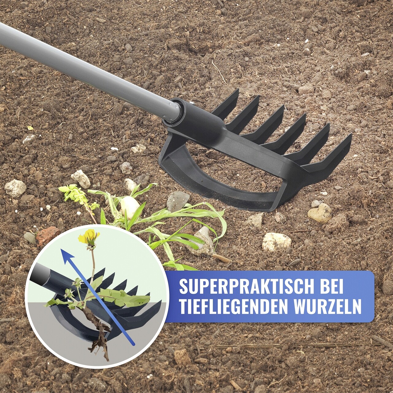 Sapa De Gradina Si Cultivator 2 In 1 Maximex, Garden, 17x71 Cm, Otel, Negru/gri