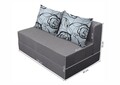 Canapea extensibila Urban Living Bedora 136x80x40 cm Grey/Grey Flower