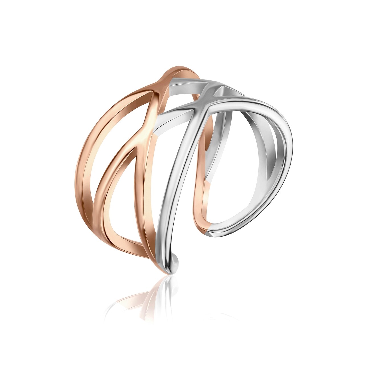 Inel Universal, Emily Westwood, Silver / Rose Gold Emani, Inox, Argintiu/auriu