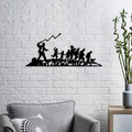 Decoratiune de perete, Banksy, Metal, 30 x 70 cm, Negru