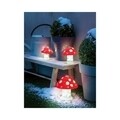 Set 3 decoratiuni luminoase pentru exterior Mushrooms, Lumineo, 16/20/32 LED-uri, rosu/alb