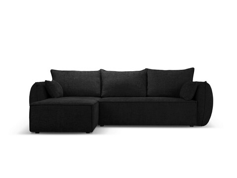 Coltar extensibil stanga 4 locuri, Kaelle, Micadoni Home, BL, 252x165x87 cm, poliester chenille, negru