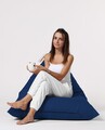 Fotoliu puf, Bean Bag Ferndale, Pyramid Bed, 145 cm, poliester impermeabil, albastru inchis