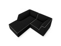 Coltar stanga 3 locuri, Ruby, Micadoni Home, BL, 186x180x69 cm, tesatura chenille, negru/bej