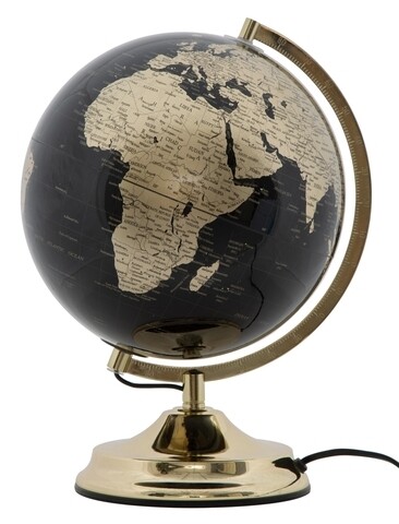 Poza Decoratiune luminoasa Globe Globe, Mauro Ferretti, Ã˜25x38 cm, 1 x 40W, negru/auriu