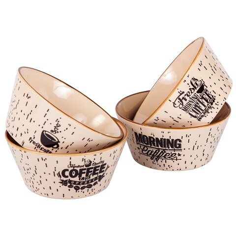 Set 4 boluri Morning Coffee, Creaciones Meng, 450 ml, ceramica