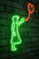 Decoratiune luminoasa LED, Balloon Girl, Benzi flexibile de neon, DC 12 V, Verde/Roșu