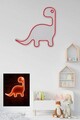 Decoratiune luminoasa LED, Dino the Dinosaur,  Benzi flexibile de neon, DC 12 V, Rosu