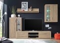 Mobilier living, Berlin, 1 x vitrina, 1 x vitrina supendata, 1 x comoda TV, 1 x raft perete, 270 x 192 x 40 cm, PAL, sonoma