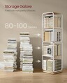 Biblioteca rotativa Vasagle, 43x43x158 cm, PAL/otel, max. 60 kg, bej/alb