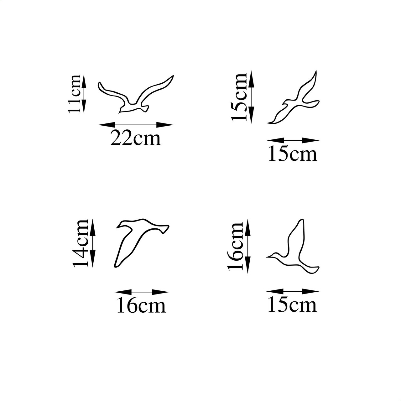 Decoratiune De Perete, Birds, Metal, 22 X 11 Cm, Negru