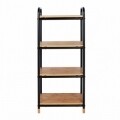 Etajera cu 4 rafturi Loft, Wenko, 42 x 94.5 cm, bambus/metal, natur/negru