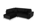 Coltar extensibil stanga 5 locuri, Moghan, Micadoni Home, BL, 243x194x88 cm, catifea, negru