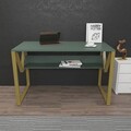 Birou, Zena Home, Lona, 120x72.8x60 cm, PAL, Verde / Aur