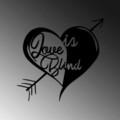 Decoratiune de perete, Love in Blind, Metal, Dimensiune: 61 x 59 cm, Negru